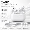 TWS Pro wireless in-ear Bluetooth earbuds deliver clear, high-definition call quality and feature noise cancellation, making them ideal for studying, working, and everyday use.