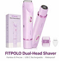 rosaHoliday Gifts, 2-in-1 Electric Hair Removal Tool, Women's Bikini Trimmer, Dual-Head Electric Shaver, Body and Face Shaver, Waterproof for Wet and Dry Use, for Women