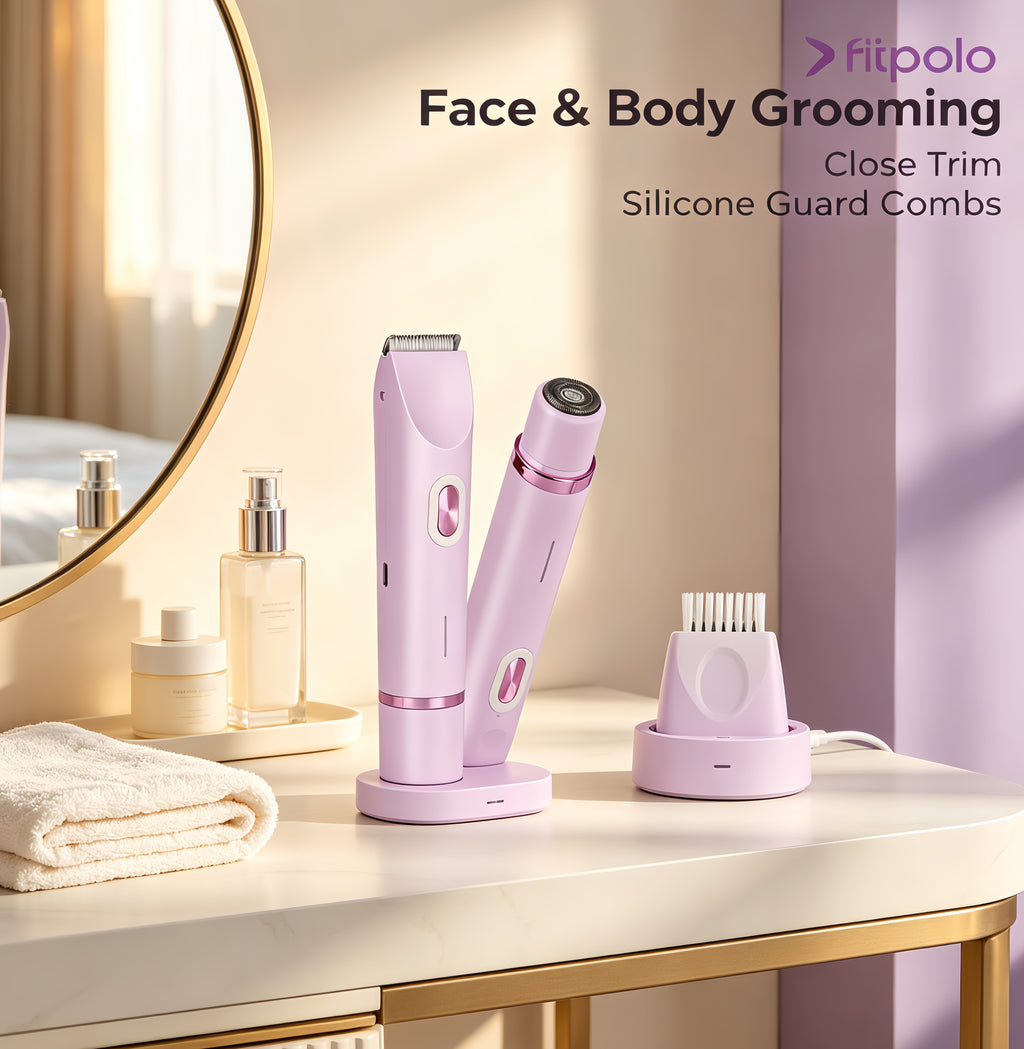 rosaHoliday Gifts, 2-in-1 Electric Hair Removal Tool, Women's Bikini Trimmer, Dual-Head Electric Shaver, Body and Face Shaver, Waterproof for Wet and Dry Use, for Women