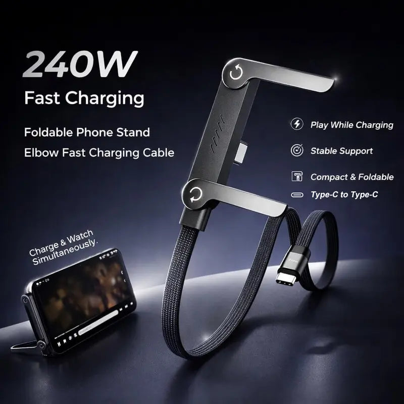 240W Type-C Charging Cable | Built-In Stand | Buy 1 Get 1 Free