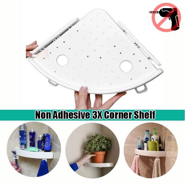 Non Adhesive 3X Corner Shelf